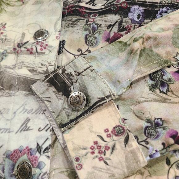 Impulse California Lightweight Button Jacket City Floral Print Wearable Arts - L - Picture 11 of 11